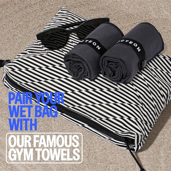 Acteon Wet Dry Bag, Large Travel Water-Resistant Swimsuit & Clothes Organizer, Foldable Pocket Sized Pool, Beach & Gym Bags, Fit for Bikini, Swim Workout Shoes & Towels, Toiletries, Dirty Laundry