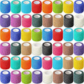 Treela 48 Pack Self Adhesive Wrap Bandage Bulk, 2 Inches x 5 Yards Self Adherent Cohesive Bandage Elastic Athletic Tape Breathable Wound Tape for Athletic Sports Wrist Ankle Finger Pets(Multicolored)