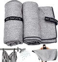 Microfiber Soft and Absorbent Gym Towels, Silver ION Odor-Free Absorbent Fiber, Fast Drying Men & Women Workout Gear for Body Sweat, Working Out, Towels, Sports Exercise Fitness Gear