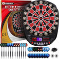 WIN.MAX Electronic Dart Board Soft Tip Dartboard Set LED Displays 3 Languages with 12 Darts 100 Tips Power Adapter