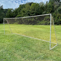 Pass Official Size 24X8X5 Ft. Steel Soccer Goal. Heavy Duty with Two NETS. Regulation Size. Professional Portable Practice Training Aid. 2" Diameter Frame. One Year Warranty. (2 NETS+One Goal).