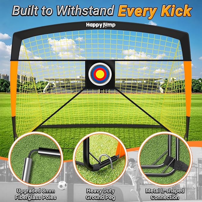 Soccer Goal 7'x5', 6.6‘x3.3', 5'x3.6', 4'x3', 3'x2.2' Soccer Net for Kids Backyard