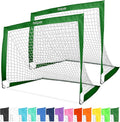 GoSports 4 x 3 ft Portable Soccer Goals for Kids - 13 Colors - Set of 2 Team Tone Pop Up Nets for Backyard