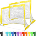 GoSports 4 x 3 ft Portable Soccer Goals for Kids - 13 Colors - Set of 2 Team Tone Pop Up Nets for Backyard
