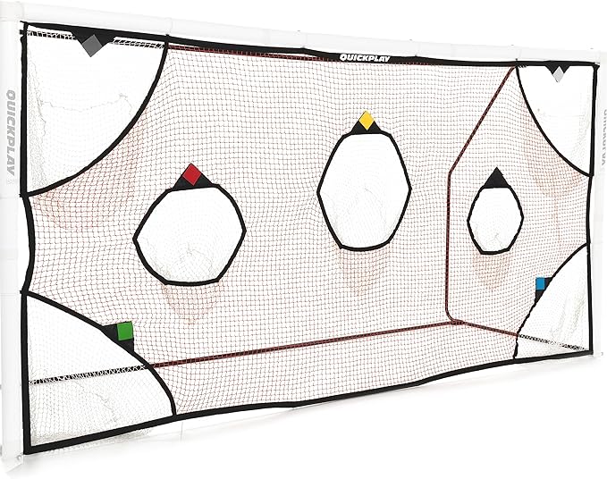 QuickPlay PRO Soccer Target Nets with 7 Scoring Zones – Practice Shooting & Goal Shots | Available in 4 Sizes | Portable Training Equipment | Soccer Frame Not Included