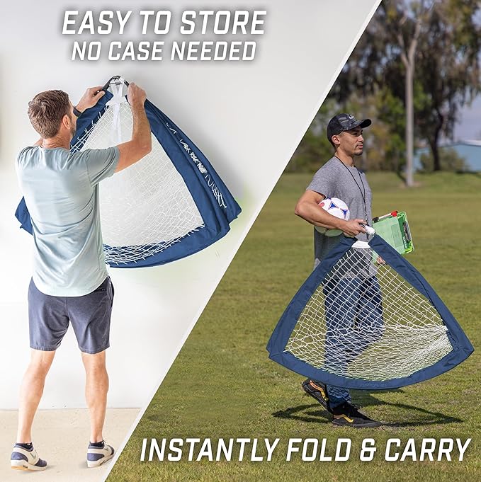 GoSports 4 x 3 ft Portable Soccer Goals for Kids - 13 Colors - Set of 2 Team Tone Pop Up Nets for Backyard
