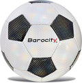 Soccer Ball - Premium Boy and Girl Official Match Ball with Cool Reflective Iridescent Rainbow Hex Pattern, Durable, Indoor, Outdoor, Training, Practice, Playtime and Games