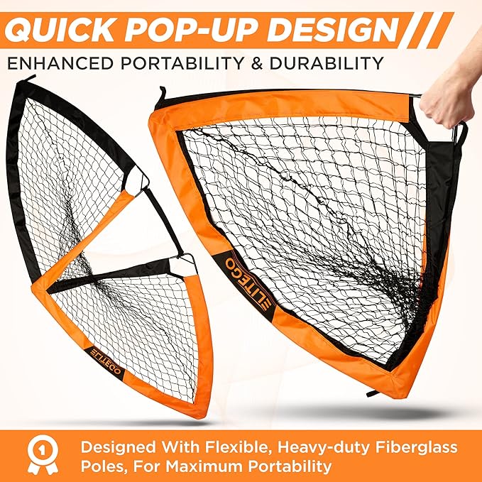 Portable Soccer Goal, Pop Up Soccer Goal Net for Backyard, Set of 2