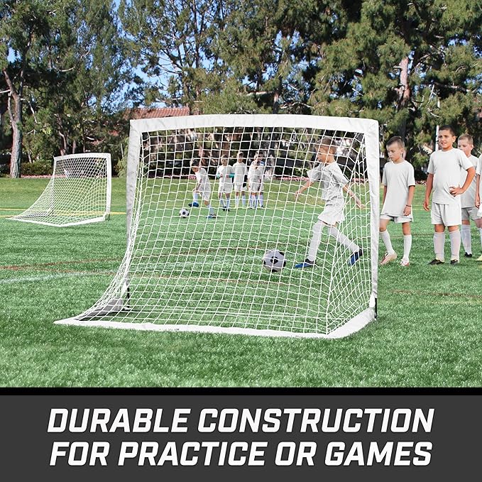 GoSports 4 x 3 ft Portable Soccer Goals for Kids - 13 Colors - Set of 2 Team Tone Pop Up Nets for Backyard