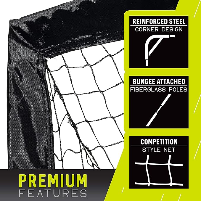 Franklin Sports Blackhawk Backyard Soccer Goal - Portable Pop Up Soccer Nets - Youth + Adult Folding Indoor + Outdoor Goals - Multiple Sizes + Colors - Perfect for Games + Practice