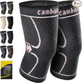 CAMBIVO 2 Pack Knee Brace, Knee Compression Sleeve for Men and Women, Knee Support for Running, Workout, Gym, Hiking, Sports (Pink,Large)