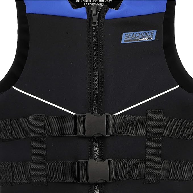 Seachoice Neoprene Multi-Sport Vest, Blue/Black, Small Size, Fits 32-36 in. Chest, Coast Guard Type III