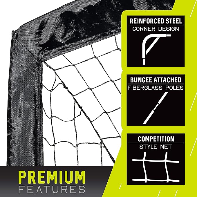 Franklin Sports Blackhawk Backyard Soccer Goal - Portable Pop Up Soccer Nets - Youth + Adult Folding Indoor + Outdoor Goals - Multiple Sizes + Colors - Perfect for Games + Practice