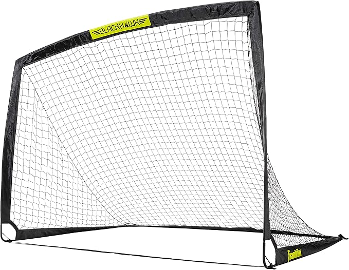 Franklin Sports Blackhawk Backyard Soccer Goal - Portable Pop Up Soccer Nets - Youth + Adult Folding Indoor + Outdoor Goals - Multiple Sizes + Colors - Perfect for Games + Practice