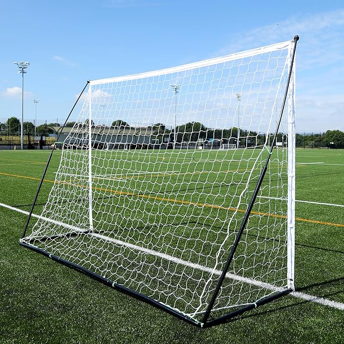 QUICKPLAY Kickster Elite Portable Soccer Goal | Integrated Weighted Base for Training on Turf, Hard Floors or Grass | Sizes 5x3', 6x4', 12x6', 16x7', & 3x2M [Single Goal]