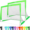 GoSports 4 x 3 ft Portable Soccer Goals for Kids - 13 Colors - Set of 2 Team Tone Pop Up Nets for Backyard