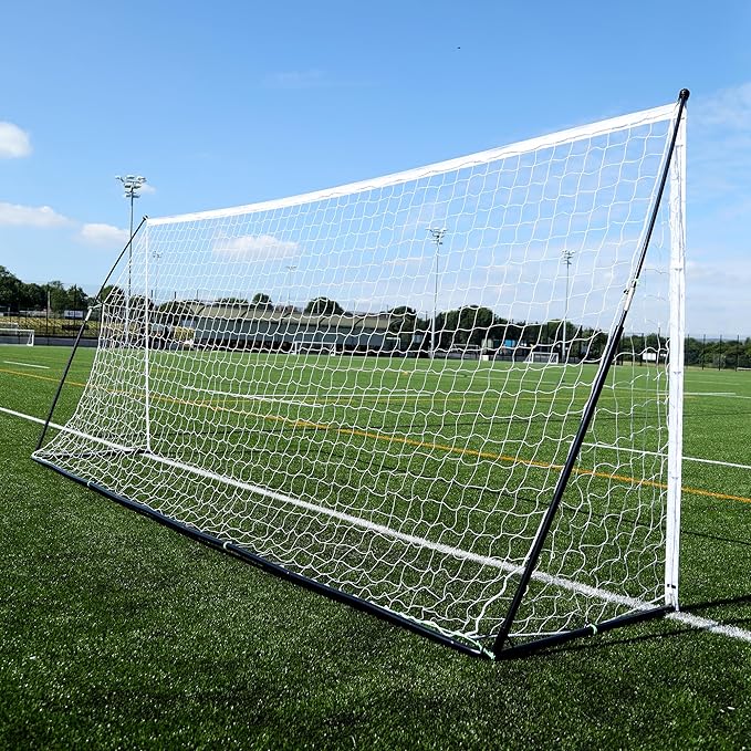 QUICKPLAY Kickster Elite Portable Soccer Goal | Integrated Weighted Base for Training on Turf, Hard Floors or Grass | Sizes 5x3', 6x4', 12x6', 16x7', & 3x2M [Single Goal]