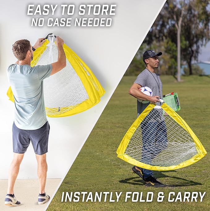 GoSports 4 x 3 ft Portable Soccer Goals for Kids - 13 Colors - Set of 2 Team Tone Pop Up Nets for Backyard