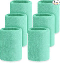 Wettarn 6 Pcs 4 Inch Wrist Sweatbands Tennis & Gymnastics Wristbands for Grips & Sport Cotton Elastic Thick Wrist Bands for Tennis & Football