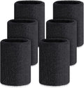Wettarn 6 Pcs 4 Inch Wrist Sweatbands Tennis & Gymnastics Wristbands for Grips & Sport Cotton Elastic Thick Wrist Bands for Tennis & Football