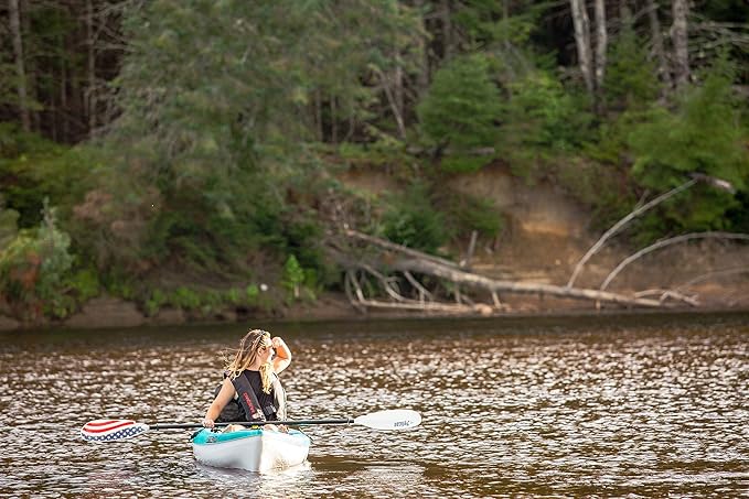Pelican - Poseidon Paddle - Aluminum Shaft with Reinforced Fiberglass Blades - Lightweight, Adjustable Kayaks Paddles - Perfect for Kayaking Boating
