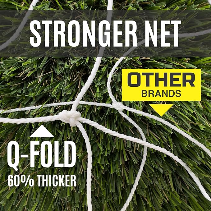 QUICKPLAY Q-Fold Soccer Goal | 30-Second Folding Design for Easy Setup | Portable & Weatherproof uPVC Soccer Goal for Backyard | Durable Post for Adults & Kids