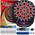 WIN.MAX Electronic Dart Board Soft Tip Dartboard Set LED Displays 3 Languages with 12 Darts 100 Tips Power Adapter