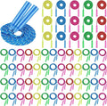 Aneco Colorful Jump Rope Bulk Exercise Equipment 7.2 Feet Nylon Jump Rope Colored Rope for Outdoor Fun Exercise Fitness Activity Party Favors