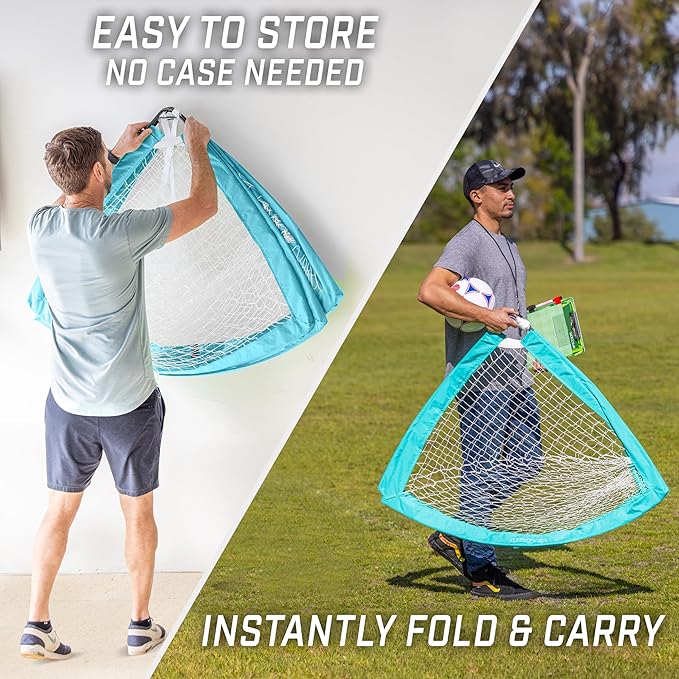 GoSports 4 x 3 ft Portable Soccer Goals for Kids - 13 Colors - Set of 2 Team Tone Pop Up Nets for Backyard