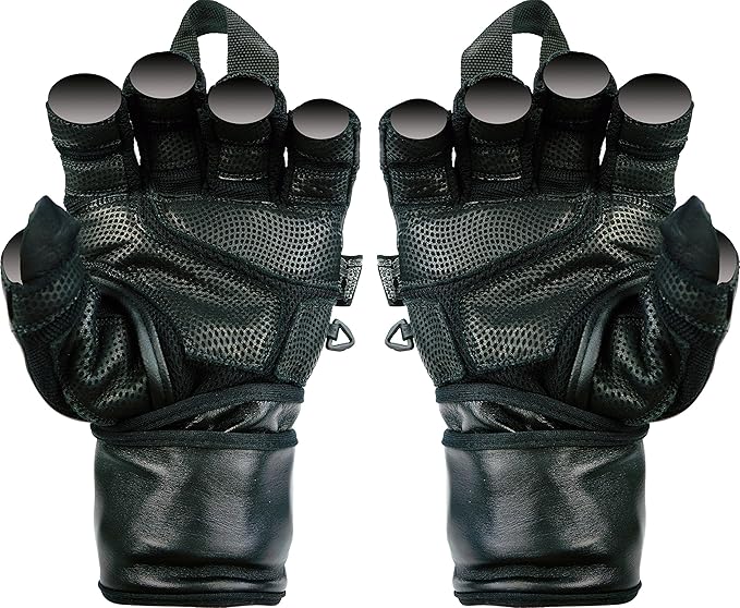 Epic Leather Gym Gloves with Built in 2" Wide Wrist Wraps Grip & Design for Weightlifting Power Lifting Bodybuilding & Strength Training Workout Exercises,Size : 2X-Large 9 5/8" - 10 1/2"