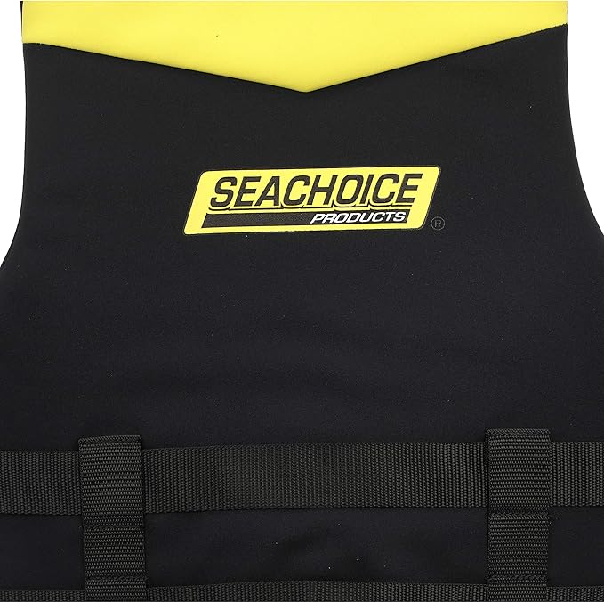 Seachoice Neoprene Multi-Sport Vest, Yellow/Black, Large Size, Fits 40-44 in. Chest, Coast Guard Type III