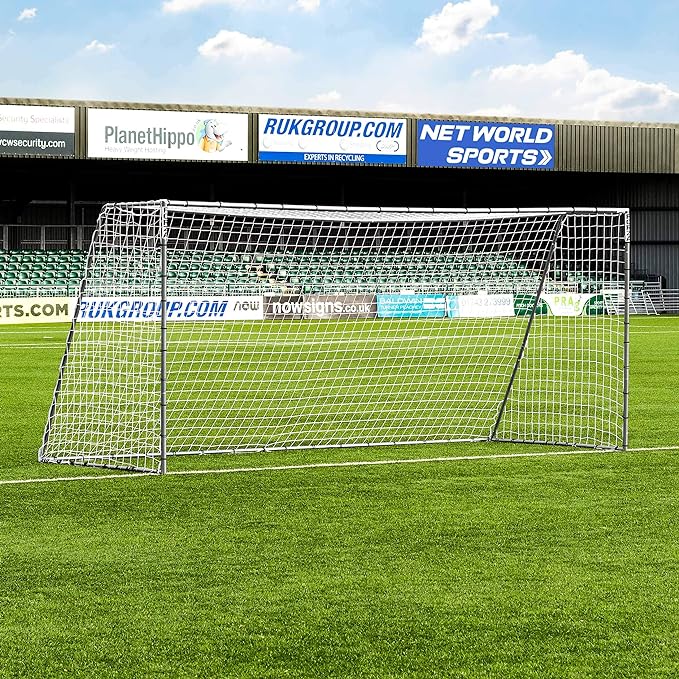 FORZA Steel42 Soccer Goals | Ultra Tough Steel Goal [6 Sizes] | Regulation Size, Weather-Resistant, Portable with Ground Stakes & Optional Rebound Kit
