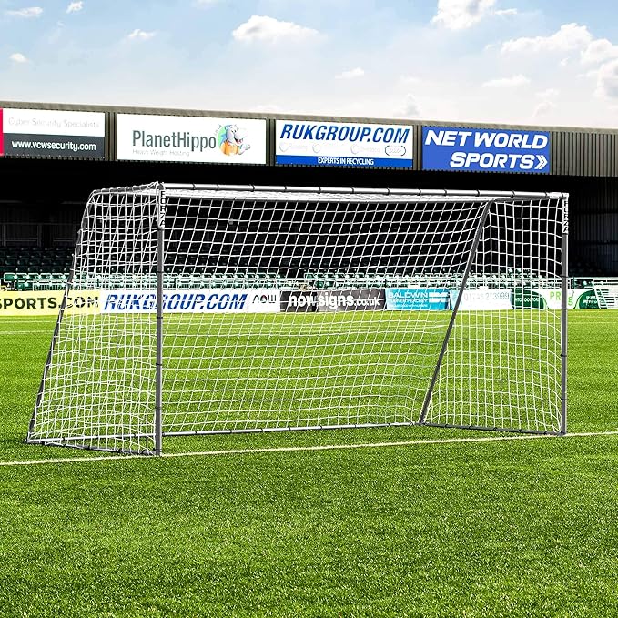 FORZA Steel42 Soccer Goals | Ultra Tough Steel Goal [6 Sizes] | Regulation Size, Weather-Resistant, Portable with Ground Stakes & Optional Rebound Kit