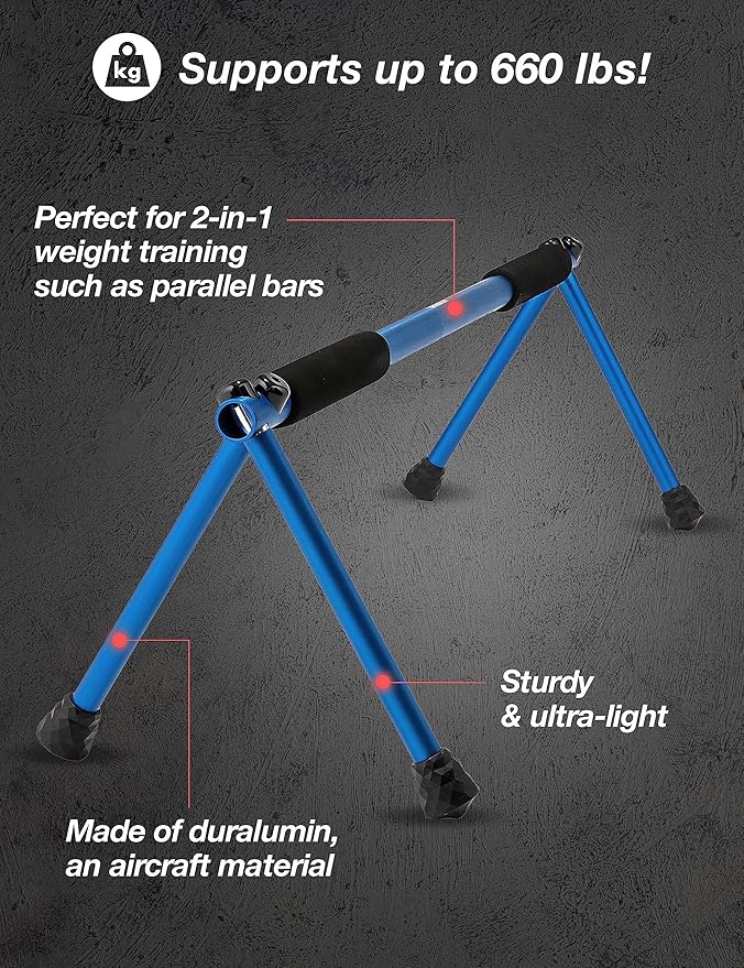 Push Up Bar – Folding Dip Bar for Home Workout, Lightweight & Portable Strength Training Equipment for Men & Women, Indoor & Outdoor Use (Hawk)