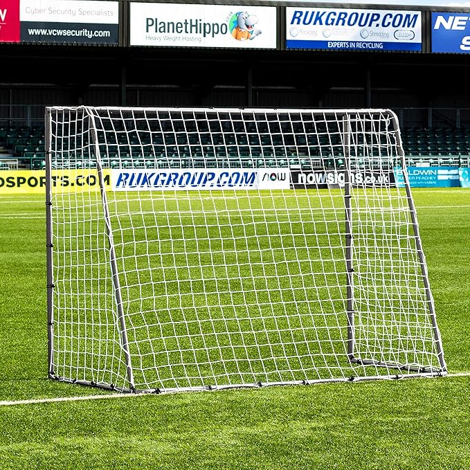 FORZA Steel42 Soccer Goals | Ultra Tough Steel Goal [6 Sizes] | Regulation Size, Weather-Resistant, Portable with Ground Stakes & Optional Rebound Kit